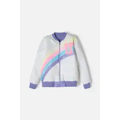 MIC - Chaqueta de con cierre multicolor para niña