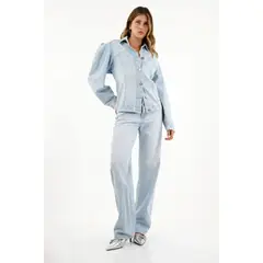 TENNIS - Chaqueta azul con cortes en punta para mujer