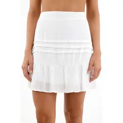 TOPMARK - Falda blanca con alforzas para mujer