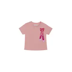 TENNIS - Camiseta con estampado ballet rosada para niña