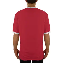 FUERA DEL MOLDE - Camiseta Clásica Básica Premium Bicolor Unisex Rojo Blanco