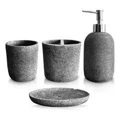 INNOVA - Organizador De Baño 4 Piezas De Lujo Con Dispensador De Jabón Premium