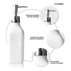 INNOVA - Organizador De Baño 4 Piezas De Lujo Con Dispensador De Jabón Premium