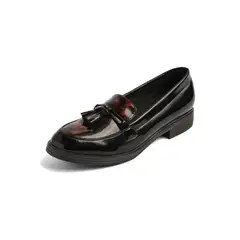 SEVENTEEN - ZAPATO NEGRO CHAROL CON APLIQUES ANIMAL PRINT CORALY