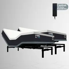 GENERICO - Cama Eléctrica Ajustable EasyBed Medida 200x200 DIVIDIDA +Colchón Hybrid One