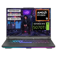 ASUS - Portatil Gamer Rog Strix AMD Ryzen 9-8940HX RAM 96GB SSD 2TB RTX 5070Ti 12GB