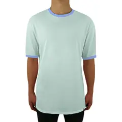 FUERA DEL MOLDE - Camiseta Clásica Básica Premium Bicolor Unisex Verde Menta Blanco