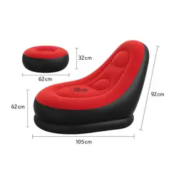 GENERICO - Silla o puff inflable con posapies - Rojo