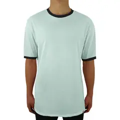 FUERA DEL MOLDE - Camiseta Clásica Básica Premium Bicolor Unisex Verde Menta Negro