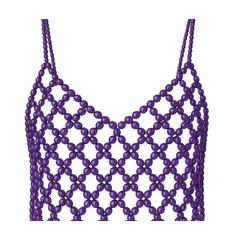 AUTORA BY MEIF RUBIO - Top Morado con cristales brillantes- Bodychain para festivales