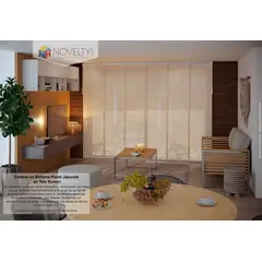 NOVELTY HOME - Panel Japonés 200x230 Tela Screen Beige altura Reducible