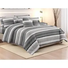SIRENITAS - Juego de sabanas Cama Queen Gris lineal