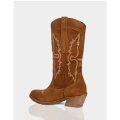 STIVALI - Bota Texana Alada Gamuza Caramelo