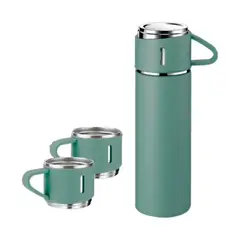GENERICO - Termo Bebidas Frias Y Calientes En Acero Inoxidable+ 3 Tazas