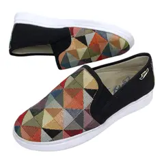 XIAN SHOES - Mocasines mujer etnia negro M504