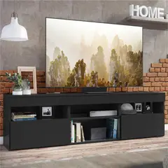 JYM - Rack Paris para TV de 65 pulgadas 2 puertas en MDP Negro