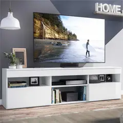 JYM - Rack Paris para TV de 65 pulgadas 2 puertas en MDP Blanco