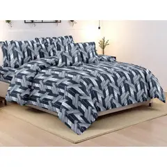 SIRENITAS - Juego de sabanas Cama Semidoble Geométrica Azul y Blanco
