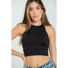 RAGGED - Crop top amatista Negro