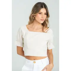 RAGGED - Crop top thess Beige medio