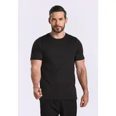 BELIFE - Camiseta manga corta negra para hombre