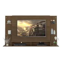 JYM - Panel Braga Flotante para TV de 60 pulgadas en MDP Marrón