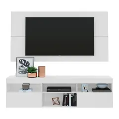 JYM - Rack con Panel para TV de 65 pulgadas en MDP Blanco