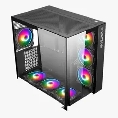 GENERICO - CHASIS WATTANA ARTICO SNOW NEGRA + 7 VENTILADORES ARGB