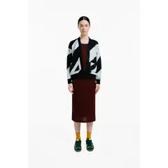 MAGLIONE - Cardigan Diagonales Manga Larga Botones Mujer Cuello V