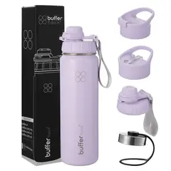 BUFFER FLASK - Termo Botella Agua Termica Inoxidable Buffer+Tapas - Lila