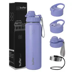 BUFFER FLASK - Termo Botella Agua Termica Inoxidable Buffer+Tapas - Purpura