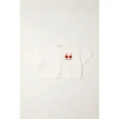 TENNIS - Camiseta manga corta con mini print crudo para niña