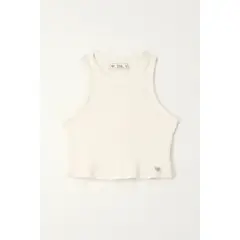 TENNIS - Camiseta manga sisa en rib crudo para niña