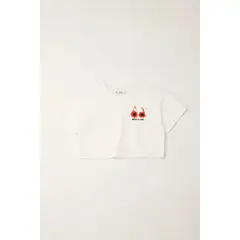 TENNIS - Camiseta manga corta con mini print crudo para niña