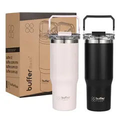 BUFFER FLASK - Termo Botella Termica Vaso Set X2 Buffer Acero Inoxidable - Multicolor