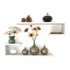 GENERICO - Set 2 Repisas Flotantes C - Decoración Moderna Funcional, Color Blanco