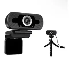 GENERICO - Webcam Camara Web Fullhd 2k Usb Microfono Tripode Color Negro