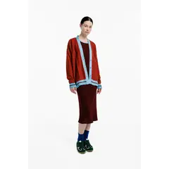 MAGLIONE - Cardigan Waffer Manga Larga Botones Mujer Cuello V