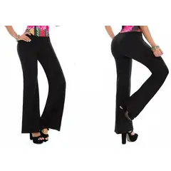 VIA7 - Pantalon lira basico infaltable clasico negro bota recta