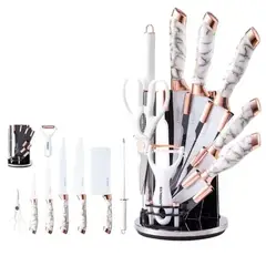 GENERICO - Set de Cuchillos Mármol de Lujo Precisión y Elegancia en tu Cocina