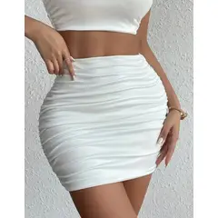 RAINBOW MODA - Falda Corta Mujer Animal Print Recogida Ajustada Bonita Moderna