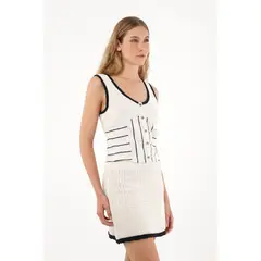 TENNIS - Camisa tejida manga sisa crudo para mujer