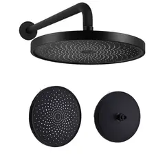 GENERICO - Kit Regadera Tames Imperio Premium 25cm Abs Negro Tubo 30cm