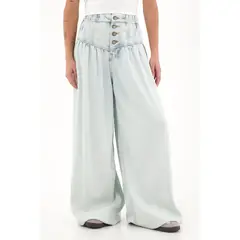 TOPMARK - Jean con pretina elástica tono claro para mujer