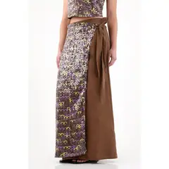 TENNIS - Falda larga tipo pareo con lentejuelas para mujer