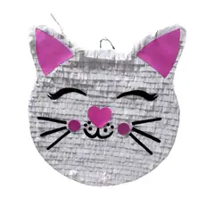 GENERICO - Piñata Papel Fiesta Mascotas Gatita Gato Decoración Cumple