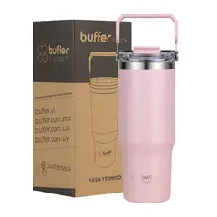 BUFFER FLASK - Termo Botella Termica Con Mango Buffer Acero Inoxidable - Rosa claro