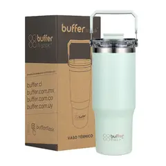 BUFFER FLASK - Termo Botella Termica Con Mango Buffer Acero Inoxidable - Verde claro