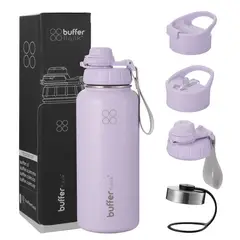 BUFFER FLASK - Termo Botella Agua Termica Inox Buffer + Tapas - Lila