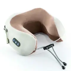 GENERICO - Almohada Masajeadora Cervical Eléctrica para Cuello en U Café